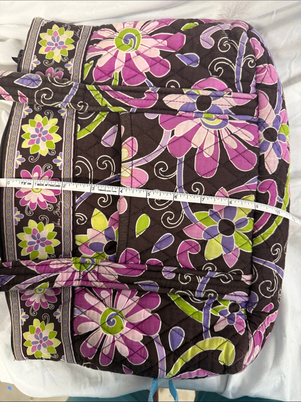Quilted Floral Tote Bag in Purple and Brown - Vera Bradley - Picture 6 of 6